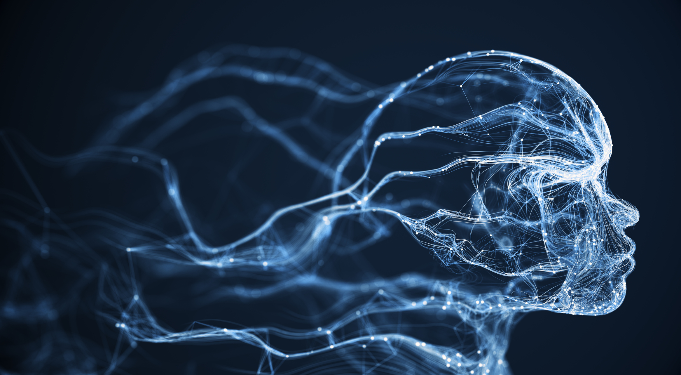 Artificial Intelligence / Neural Network / Human Face (Blue)