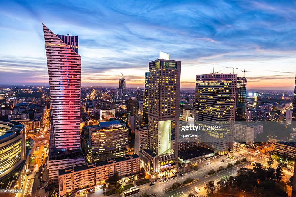 Warsaw, Poland. Downtown business skyscrapers